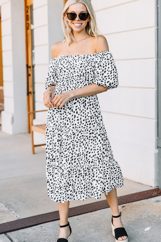 leopard print dress white