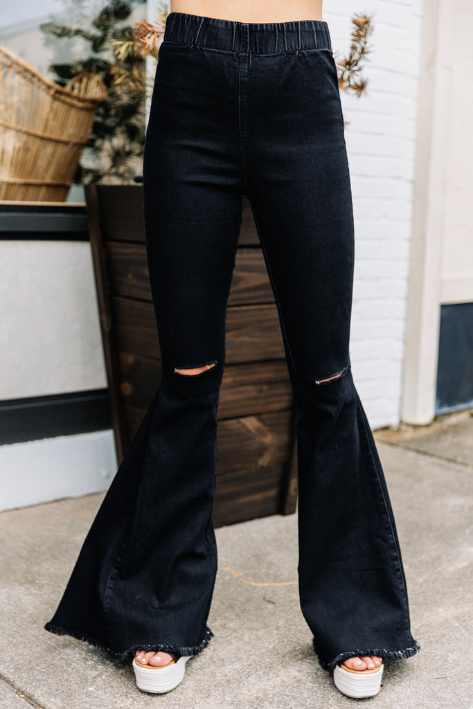 black flare jeggings