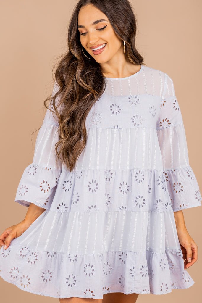 eyelet fabric dress