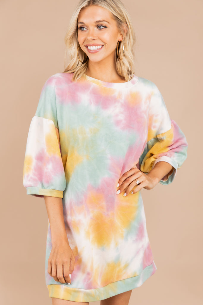 short sleeve tie dye dress