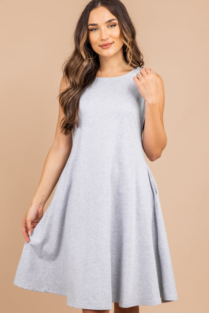 Classic Heather Gray Swing Dress 