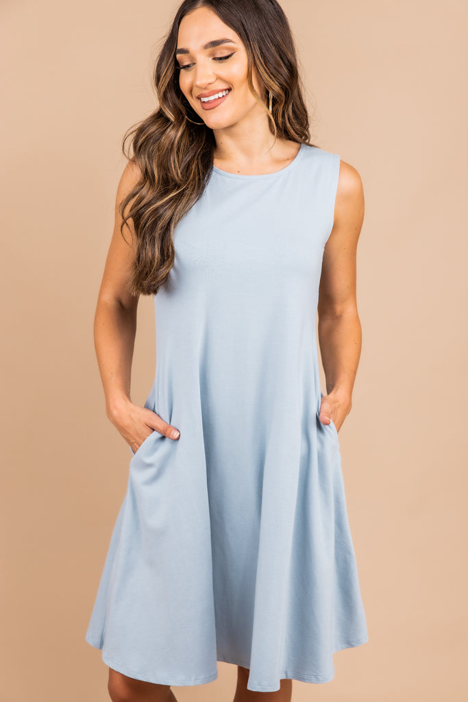 blue swing dress