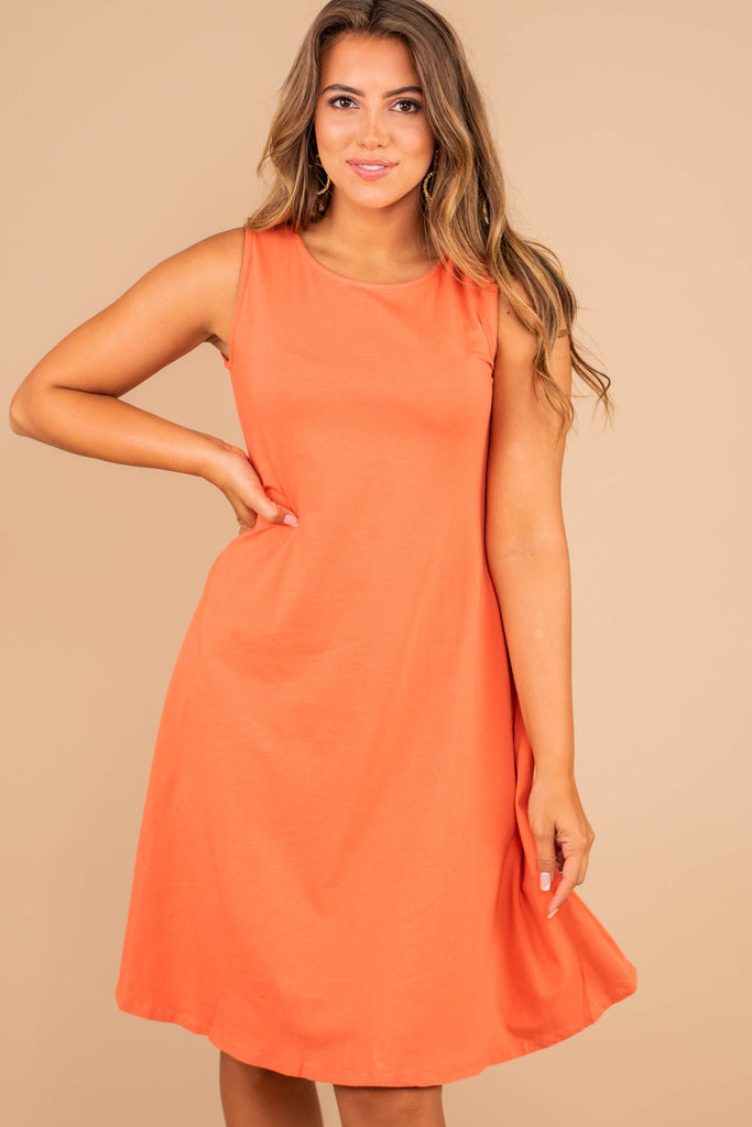 orange swing dress