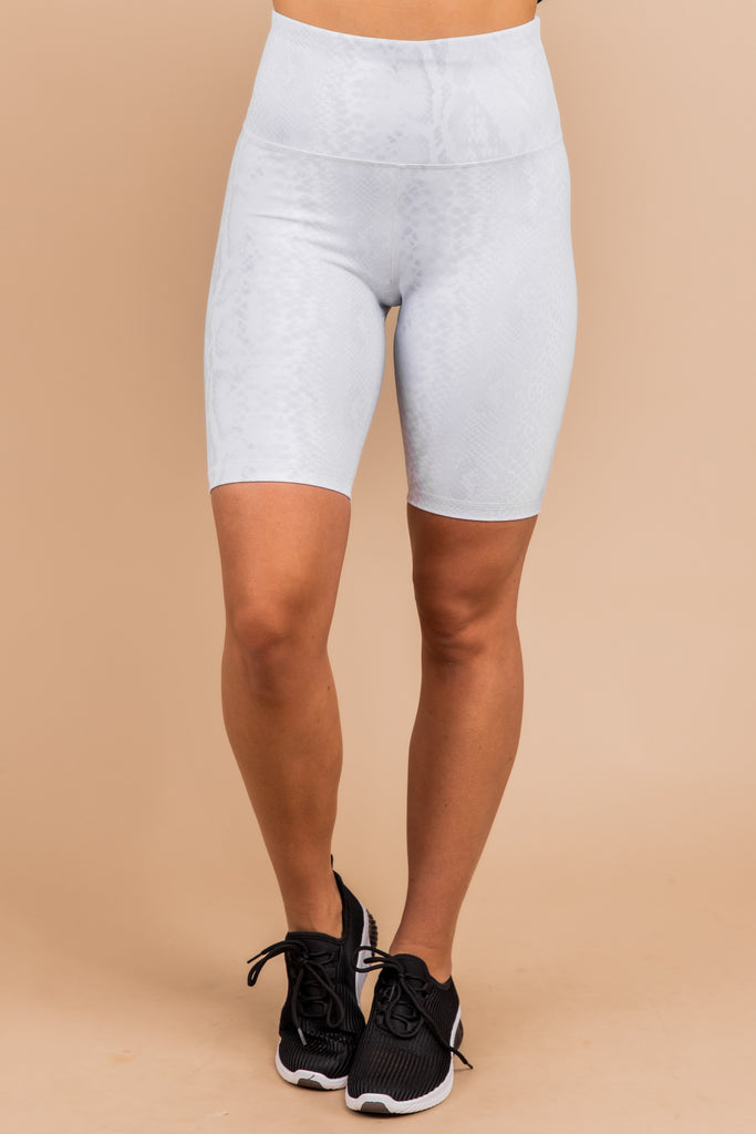 silver biker shorts