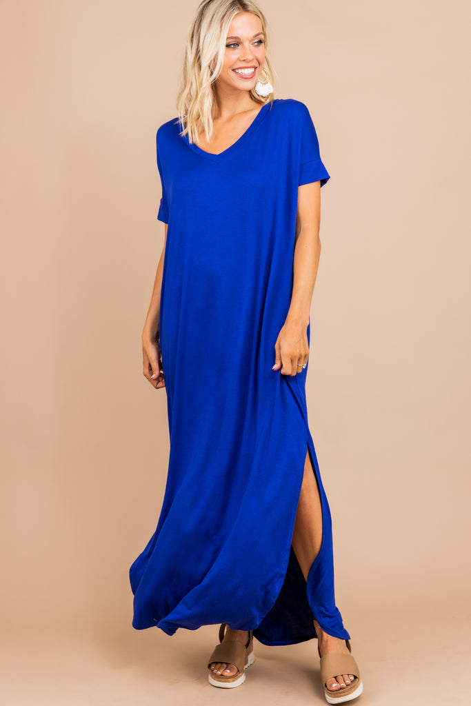 denim blue maxi dress