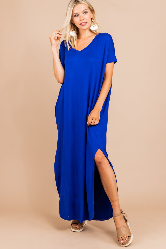 denim blue maxi dress