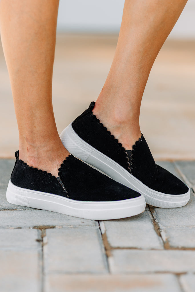 trendy black sneakers