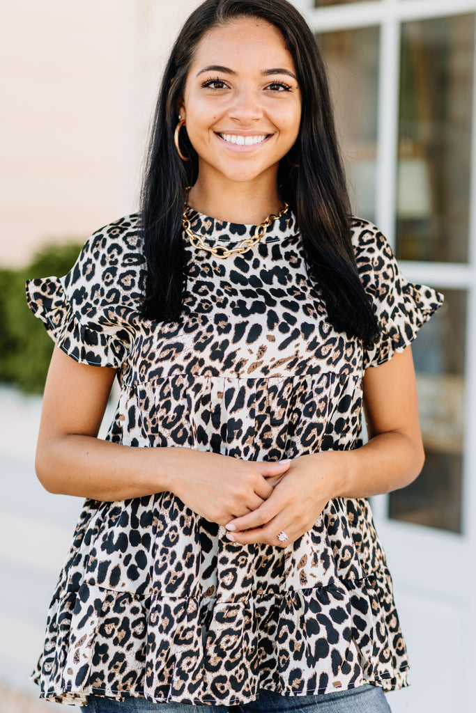 leopard boutique top