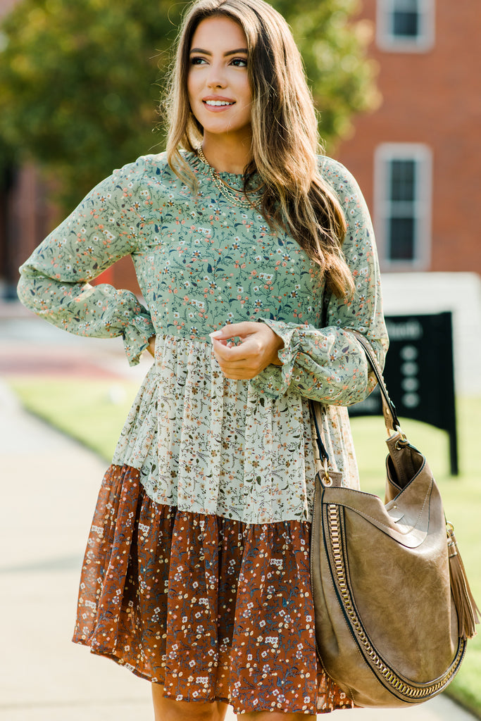 boho olive green dress