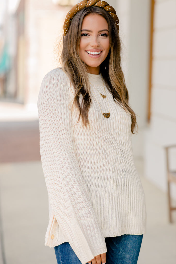 white tunic sweater