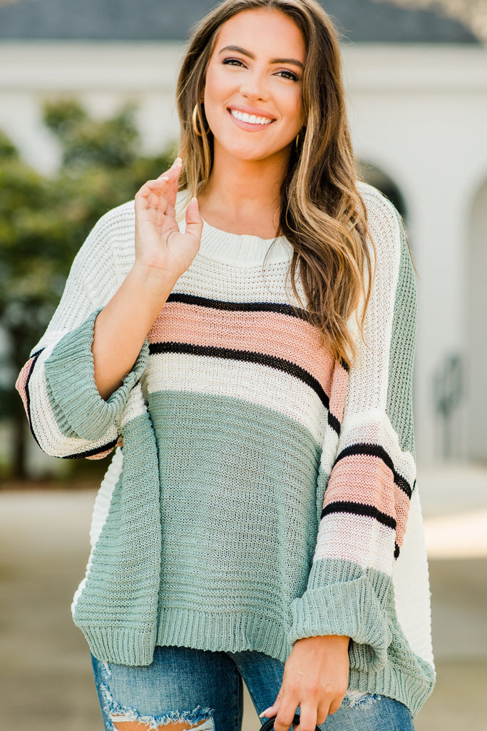 oversized striped sweater