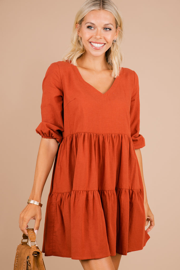 orange boutique dress