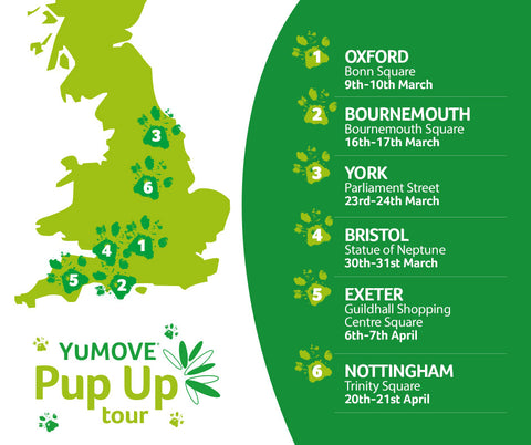 Map of Pup up tour
