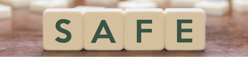 Safe written in scrabble letters