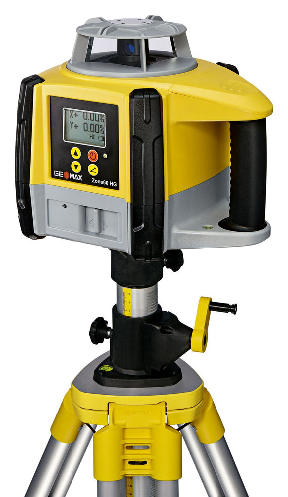 Yellow and black GeoMax Zone60 HG with highly precise grading