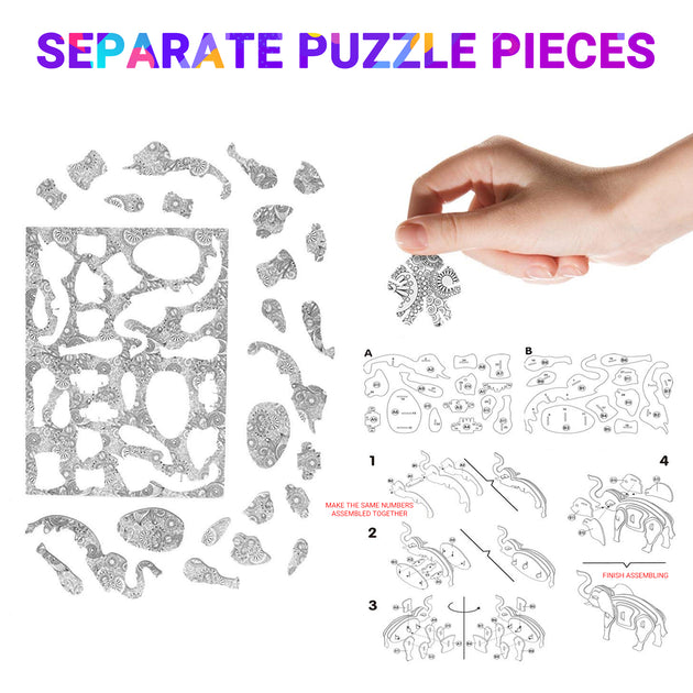 Pattern 4 Weirui 4-Pack 3D Coloring Puzzle Set Three-Dimensional Puzzles with Marker Pen Fun Creative DIY Toys for Kids Age 7-12 Art Coloring Puzzle