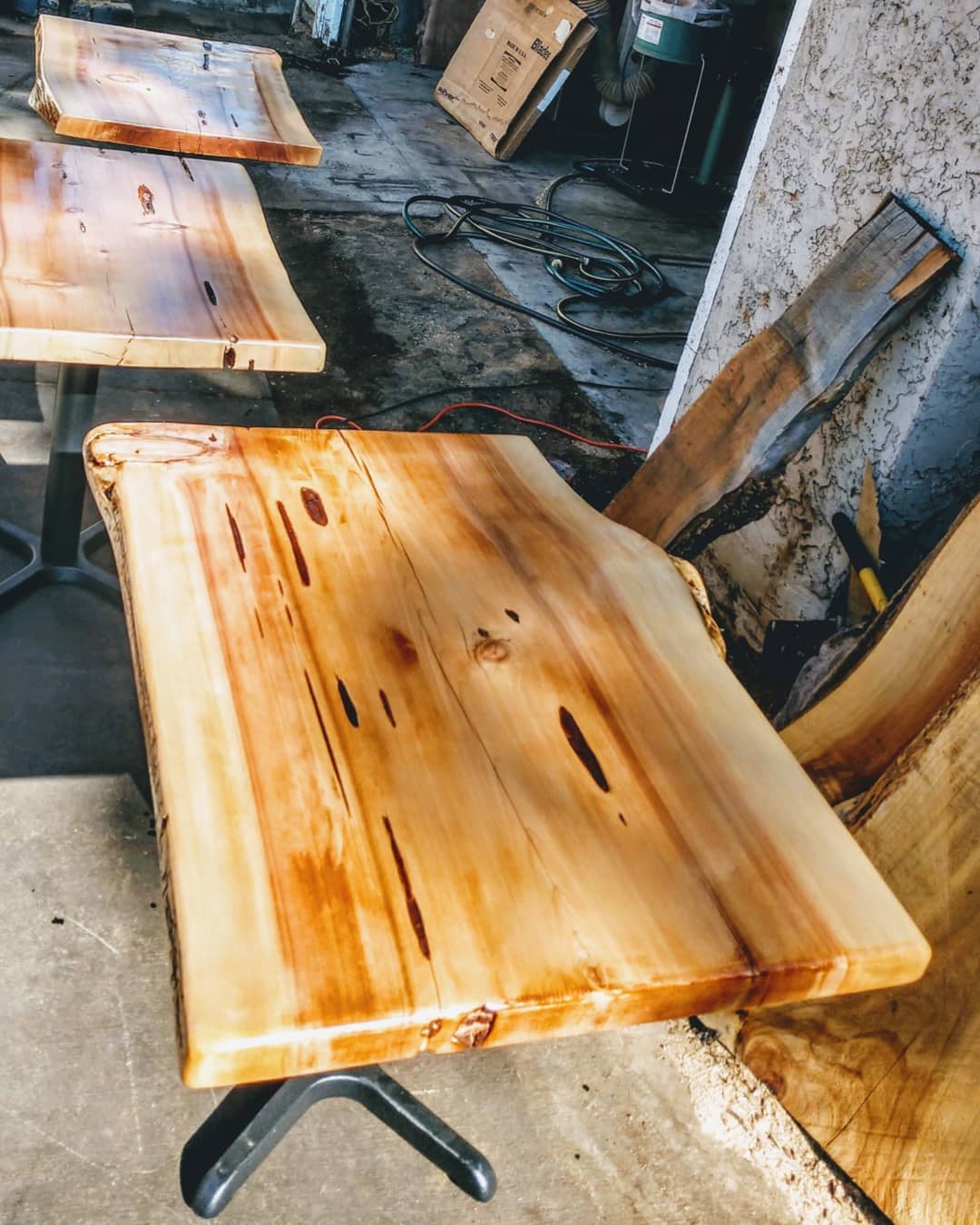 Live Edge Wooden Outside Table