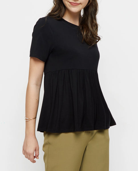 black peplum tee