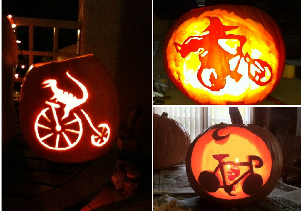 Bike-carved-from-a-pumpkin