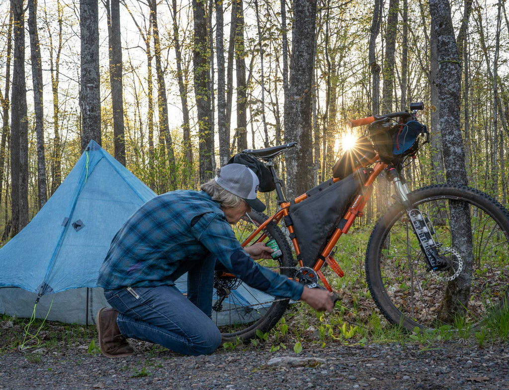 morning bikepacking maintenance wisconsin north woods