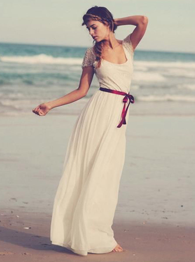 Beach Wedding Dresses Boho Wedding Dress Long Bridal Dress Short