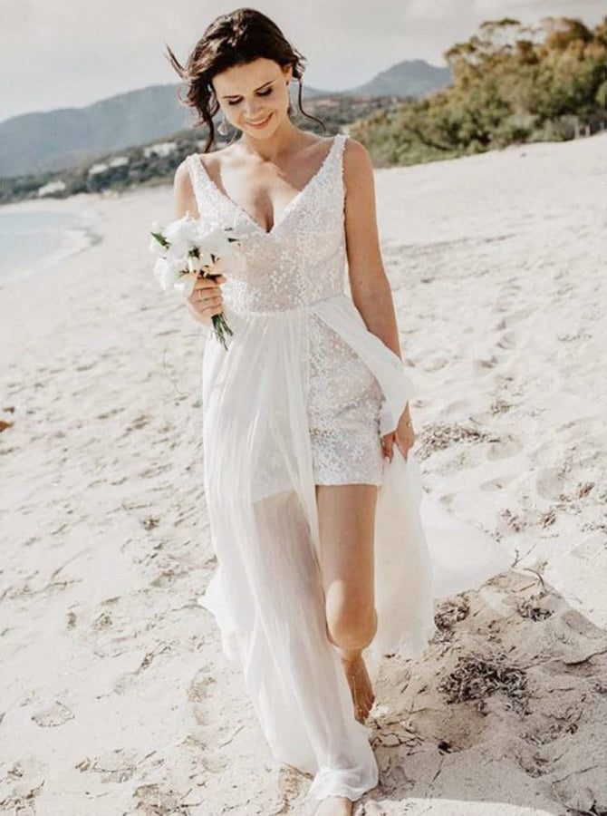 lace chiffon wedding dress