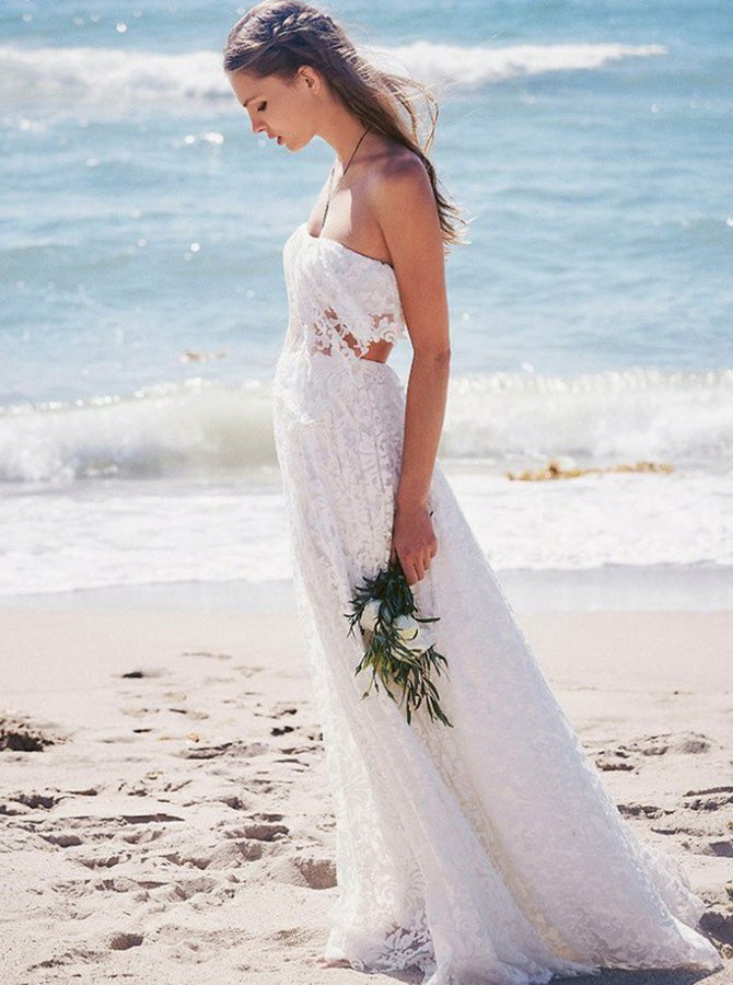 Beach Wedding Dresses Lace Wedding Dresses Open Back Wedding Dress