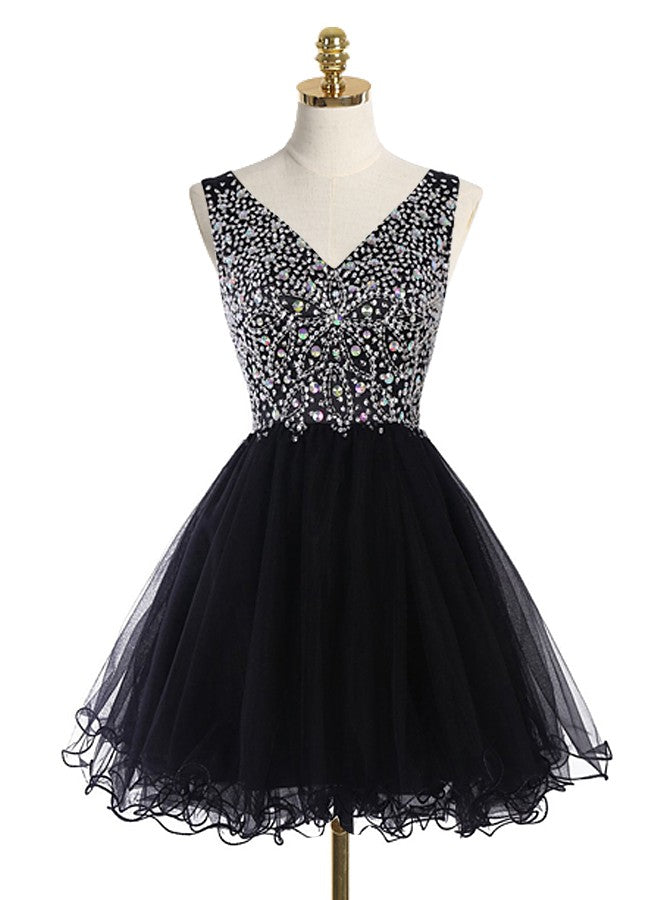 black sparkly evening dress