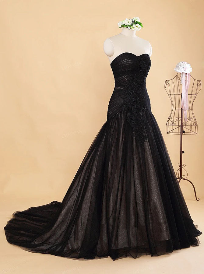 black mermaid wedding dress