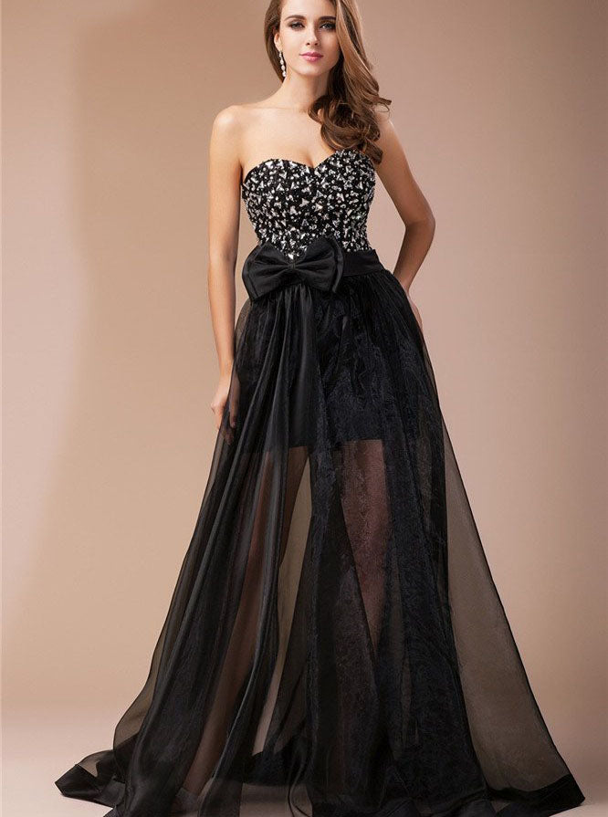 black sweetheart prom dress
