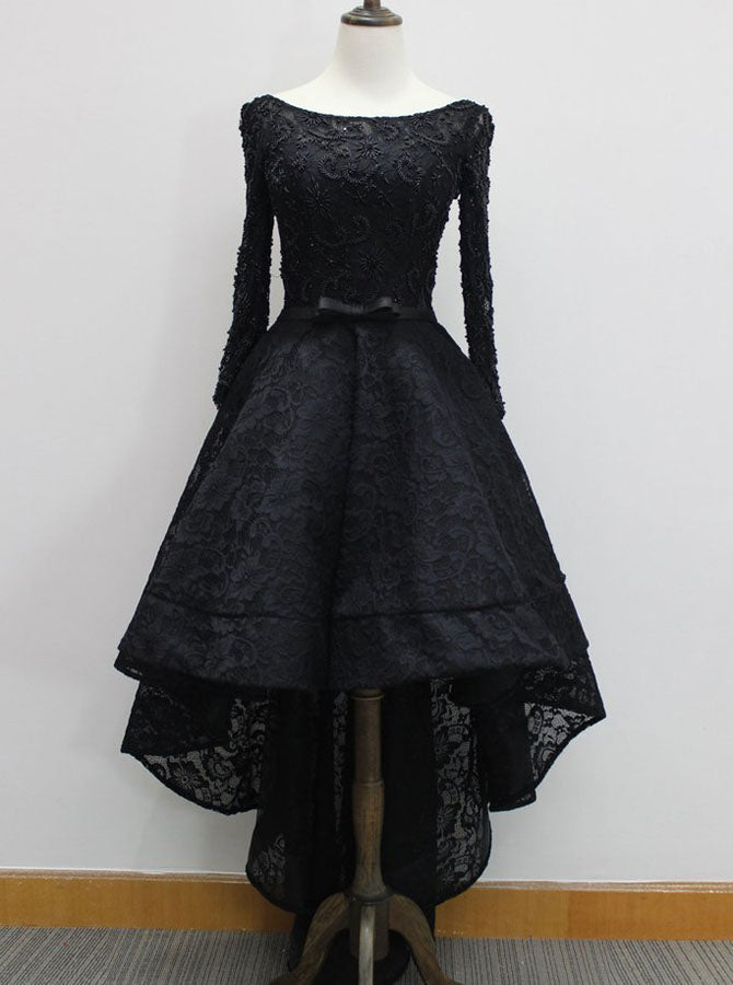 black high low prom dress