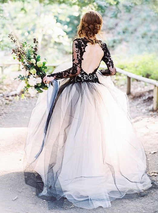 black gown for wedding