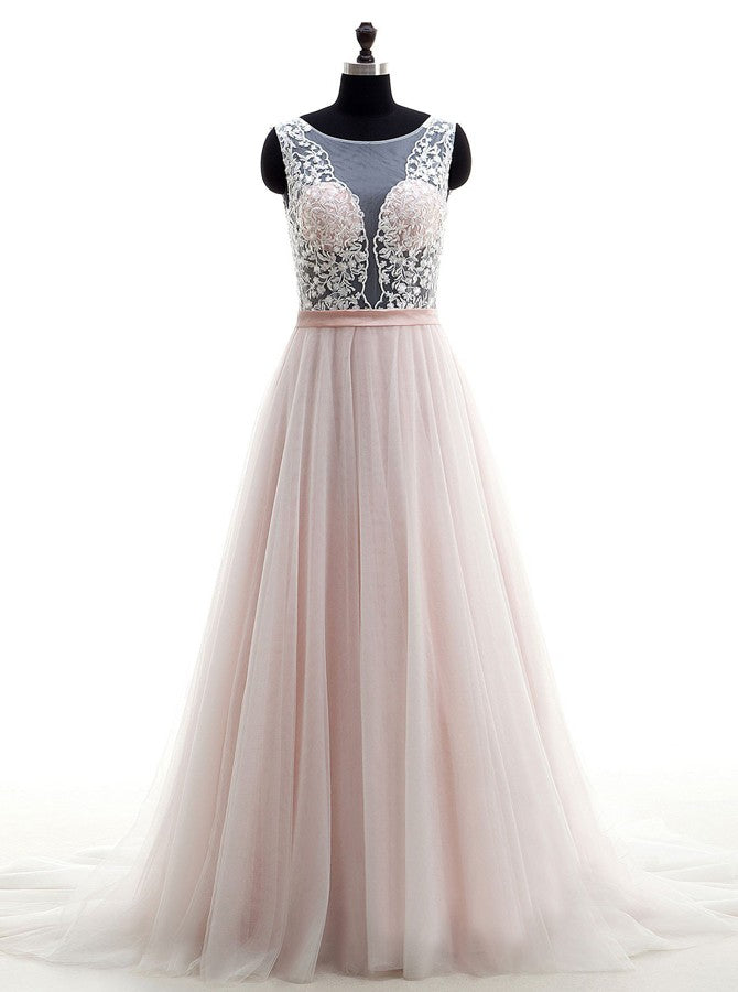 casual blush wedding dress