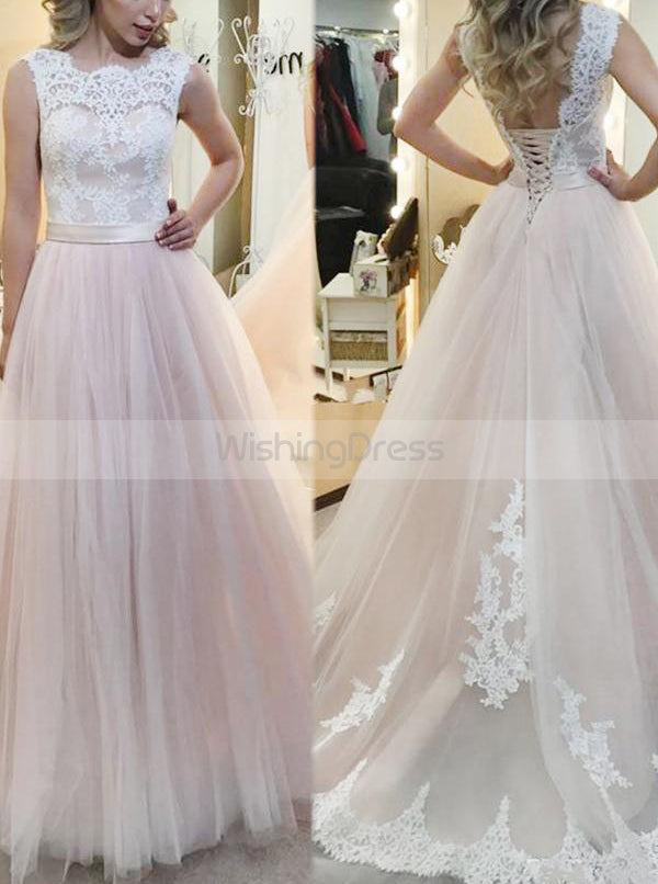 Blush Wedding Dresses,Tulle Bridal 