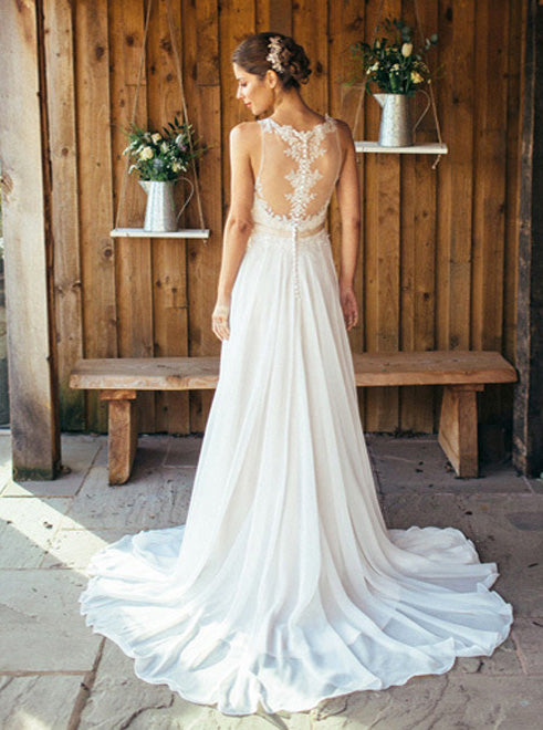 Boho Wedding Dresses Beach Wedding Dress Chiffon Bridal Dress Simple