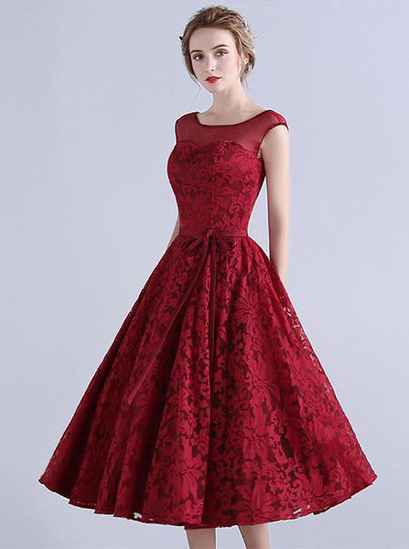 tea length formal dresses with sleeves