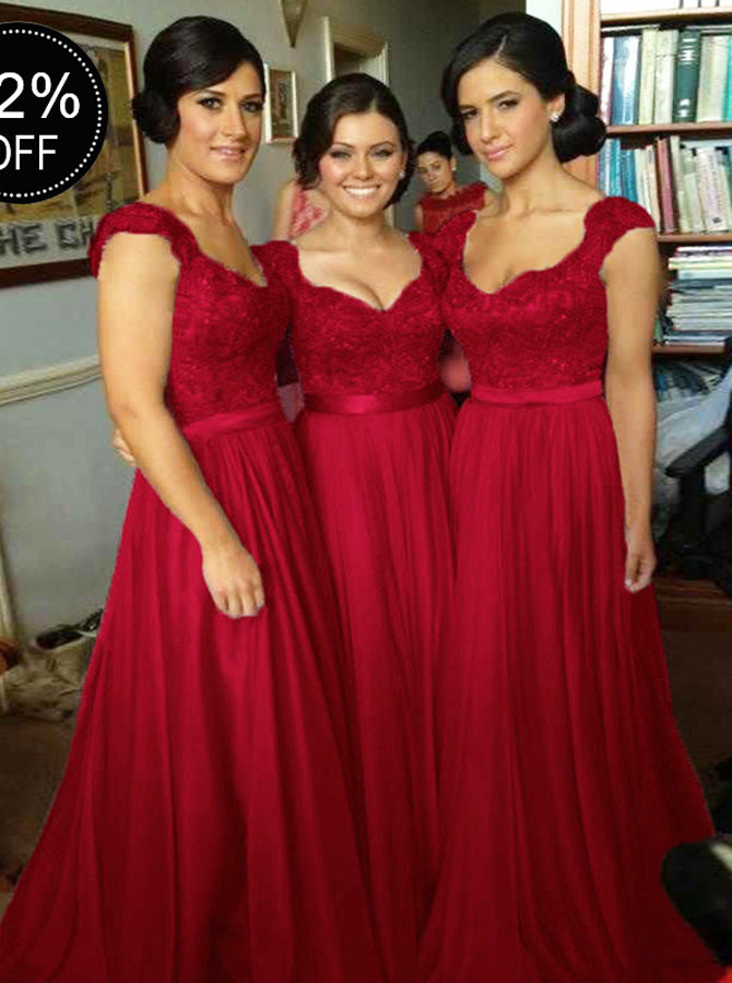 burgundy maid of honor dress