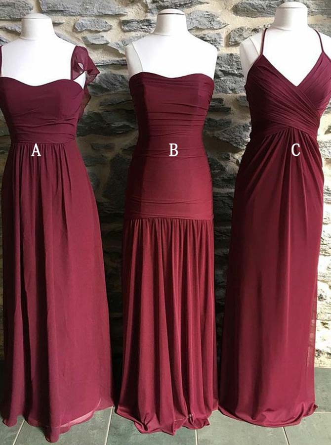 burgundy dress bridesmaid