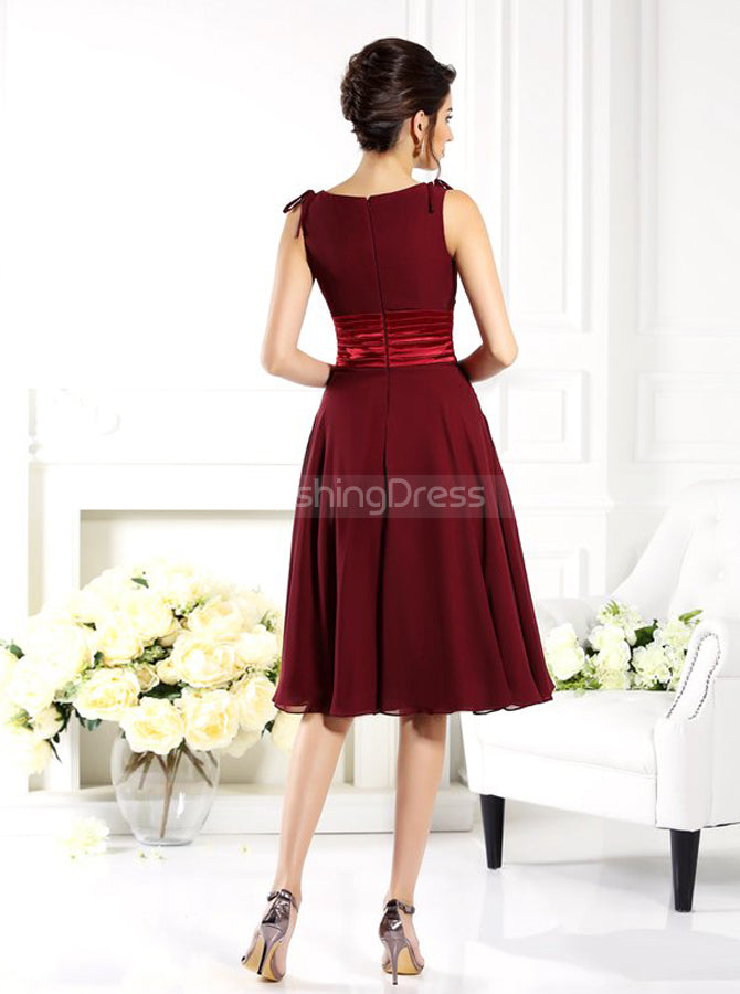 red knee length bridesmaid dresses