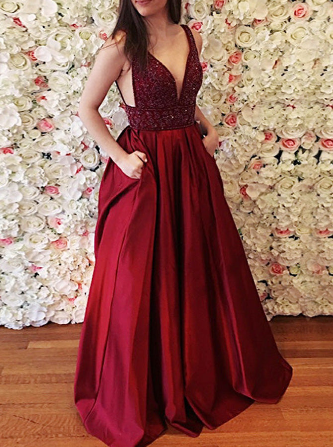 dark burgundy prom dress