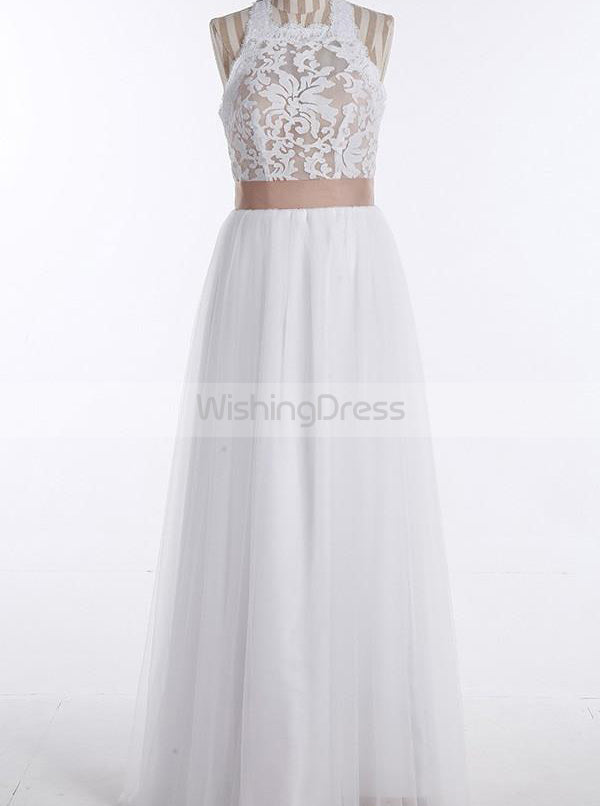 casual white wedding dress with sleeves