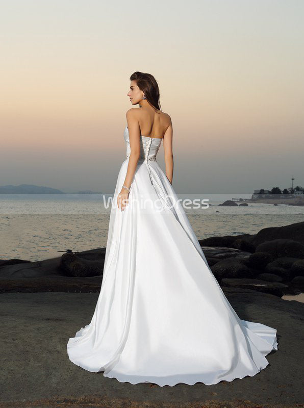 Chiffon Beach Wedding Dresses Romantic Bridal Dress Sweetheart