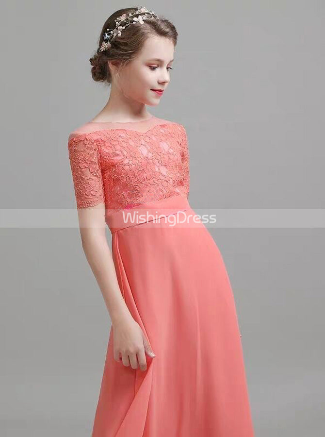 coral bridesmaid dresses with sleeves