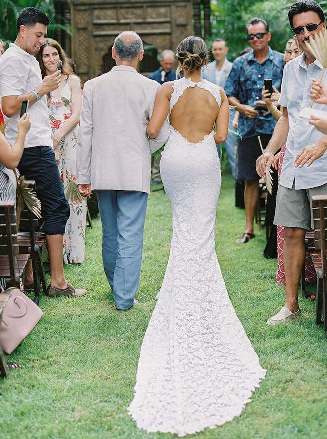 sexy back lace wedding dress