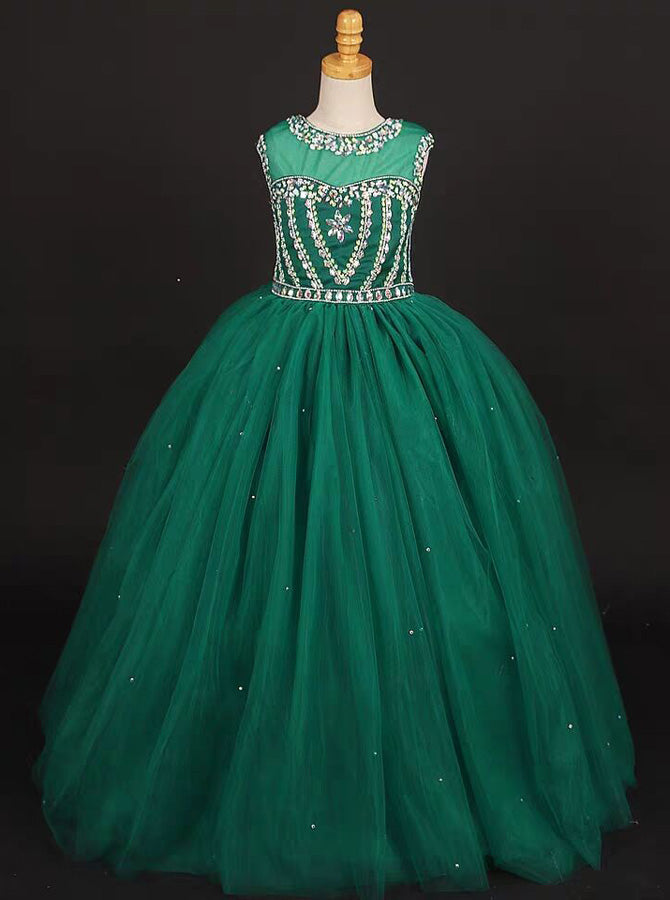 green pageant dress