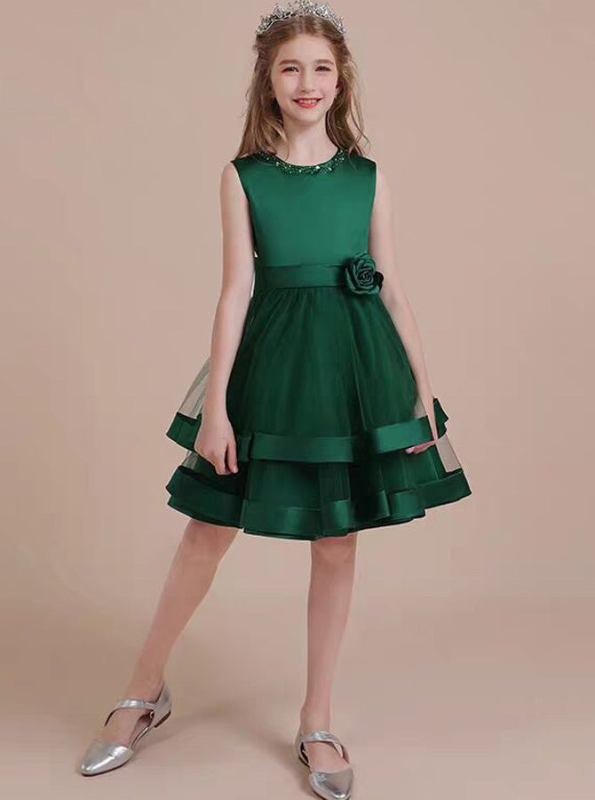 dark green girls dress