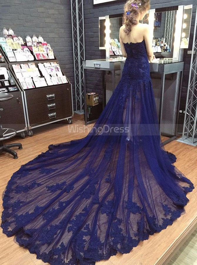 dark navy prom dress