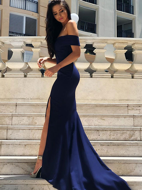 Fitted Off the Shoulder Prom Dress with 