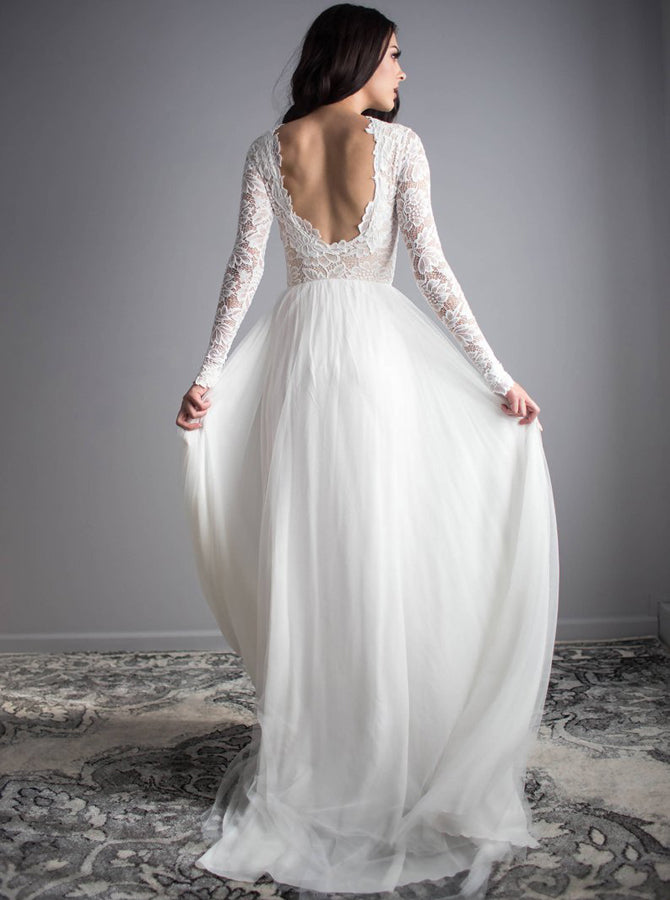 simple floor length wedding dresses