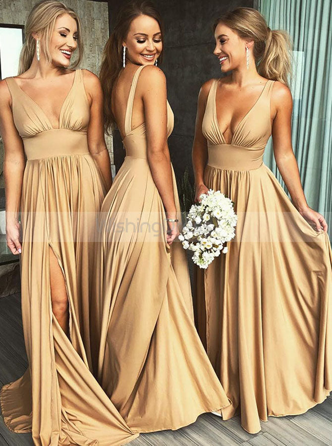 gold bridesmaid dress
